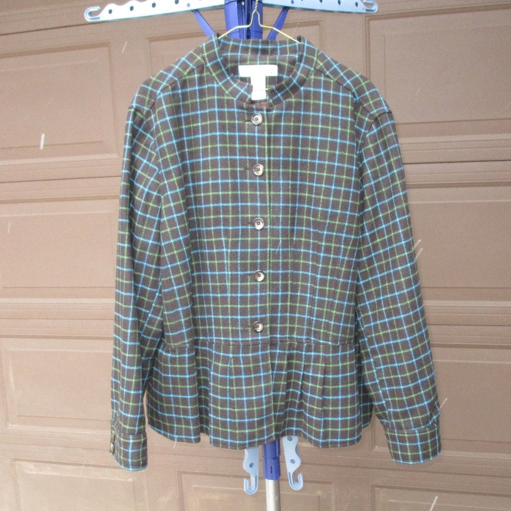 Jones New York wool plaid jacket blazer size Women's 2x